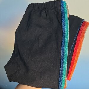 kidpik Black Shorts with Colorful Stripes